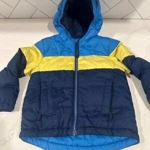 L.L. Bean 4T Blue and Yellow Puffer Jacket